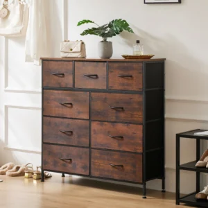 JHK 9-Drawer Fabric Dresser for Bedroom Storage
