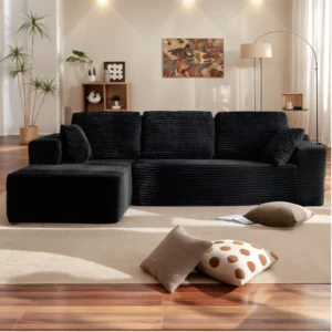 Modular Cloud Sectional Sofa for Large L-Shaped Couch with Chaise, Simple Compressed Boneless Couch, No Assembly Needed
